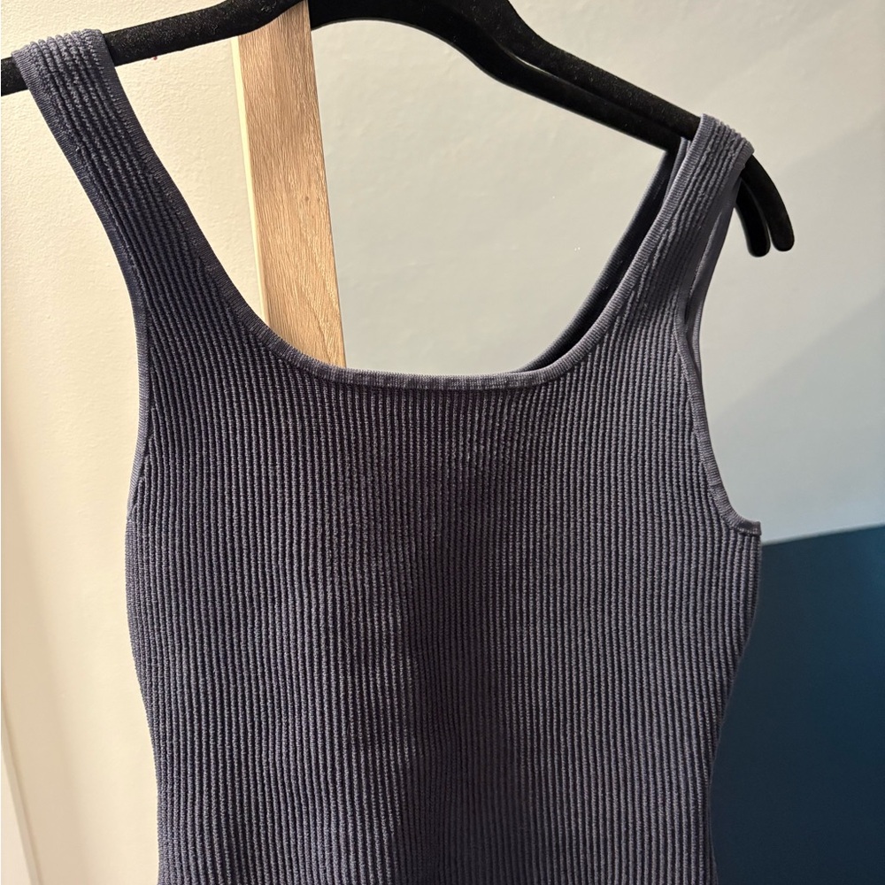 Quince Charcoal Ribbed Knit Top